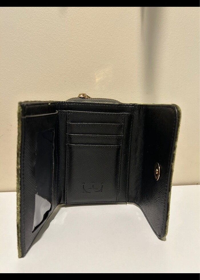 Ecrou kadife cüzdan - Görsel 5