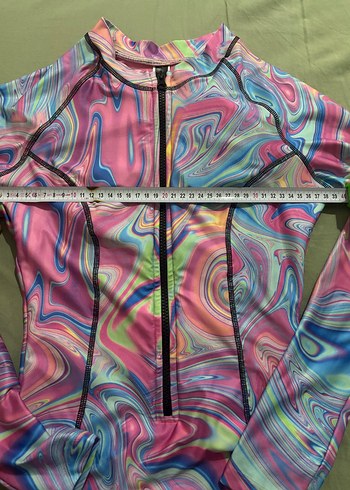 Çok Renkli Tie-Dye Uzun Kollu Mayo - Görsel 3