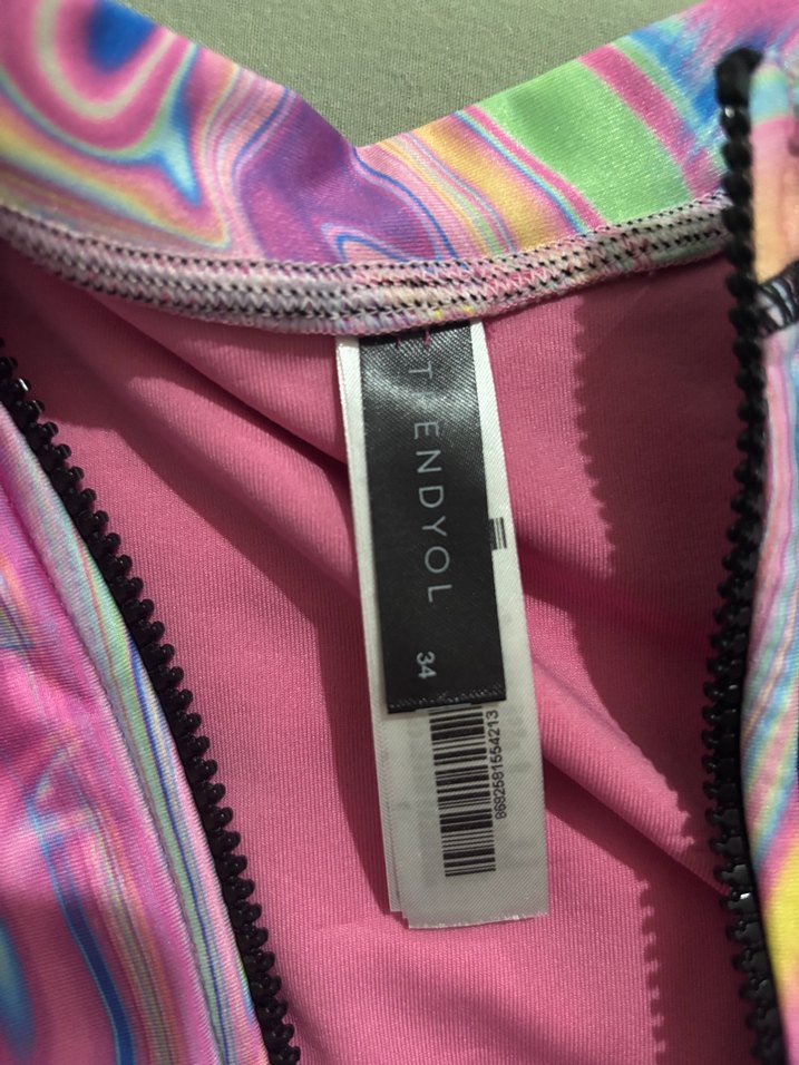 Çok Renkli Tie-Dye Uzun Kollu Mayo - Görsel 5