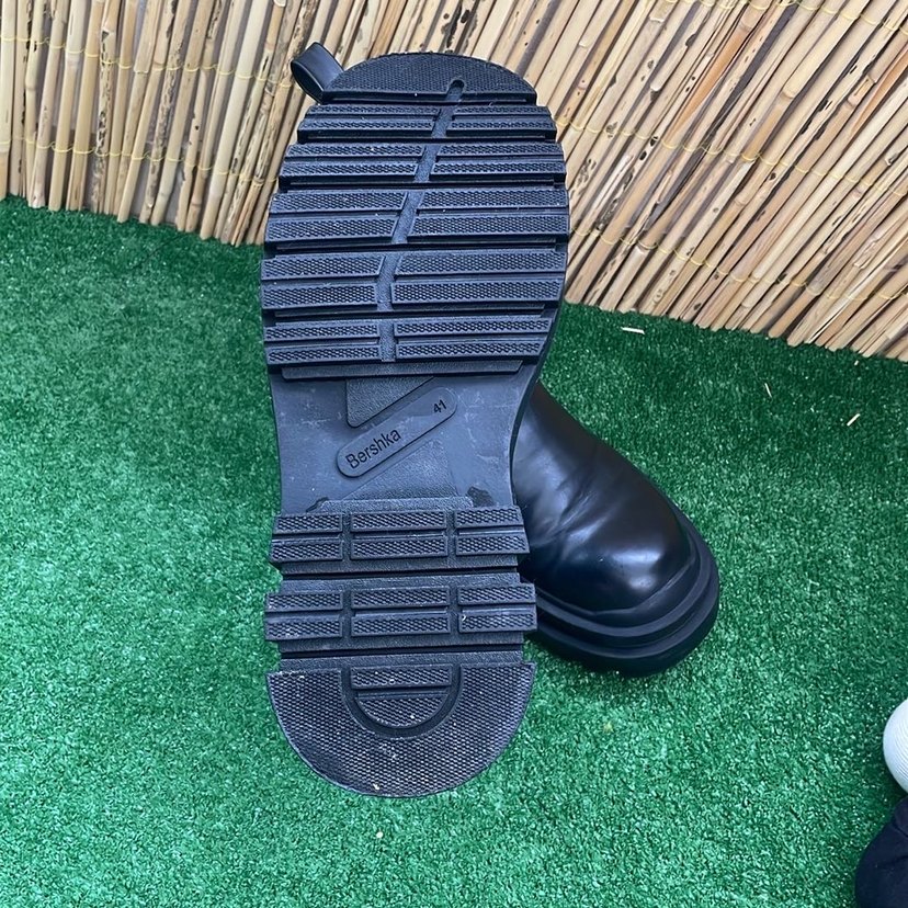 Bershka Siyah Deri  Erkek Bot - Görsel 4