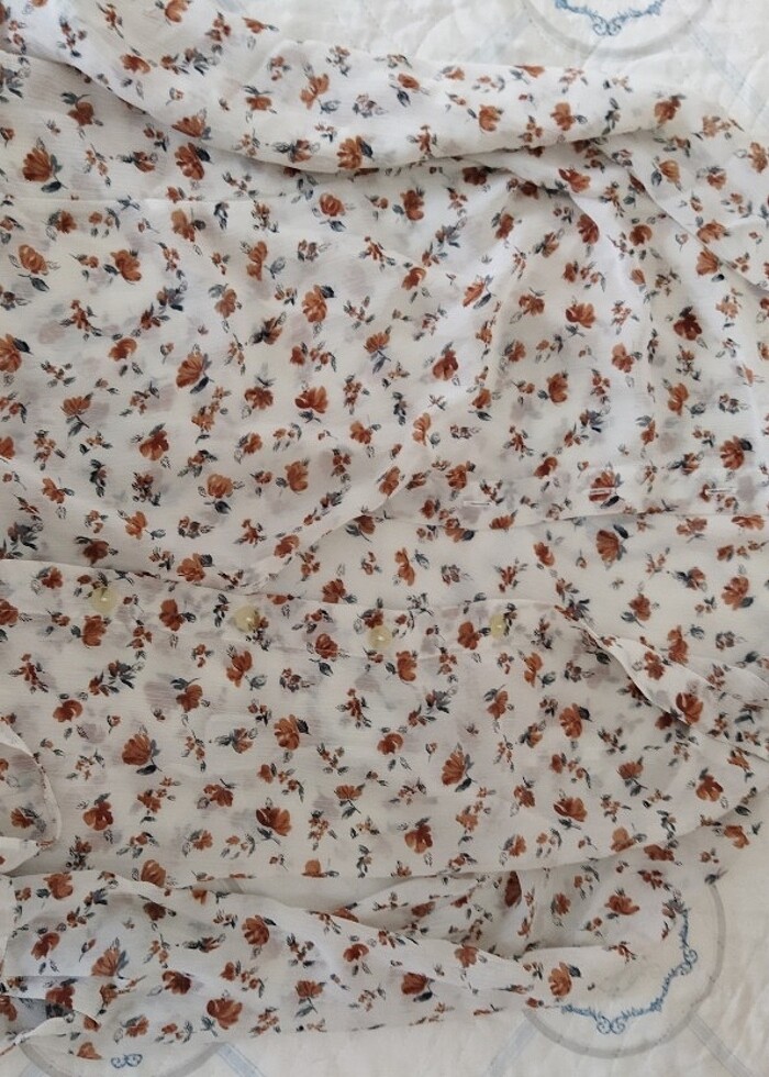 çiçek desenli vintage gömlek - Görsel 2