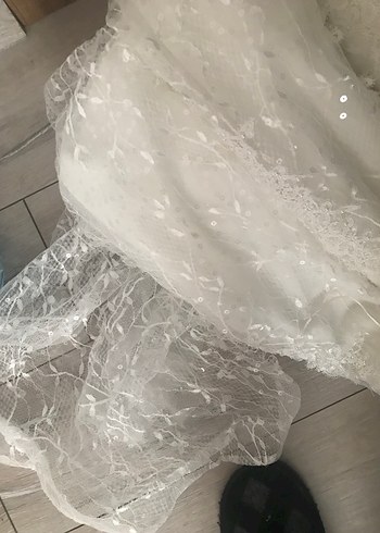 Straplez Beyaz Balık Gelinlik - Görsel 8