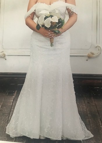 Straplez Beyaz Balık Gelinlik - Görsel 4