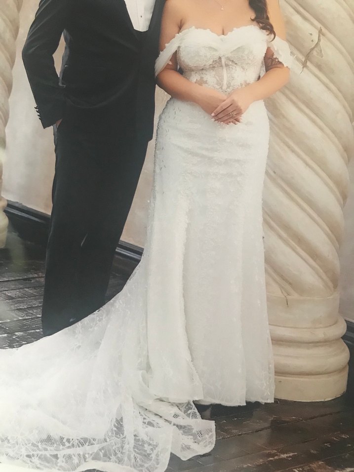 Straplez Beyaz Balık Gelinlik - Görsel 3