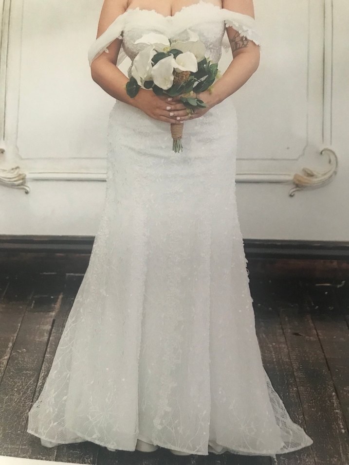 Straplez Beyaz Balık Gelinlik - Görsel 4