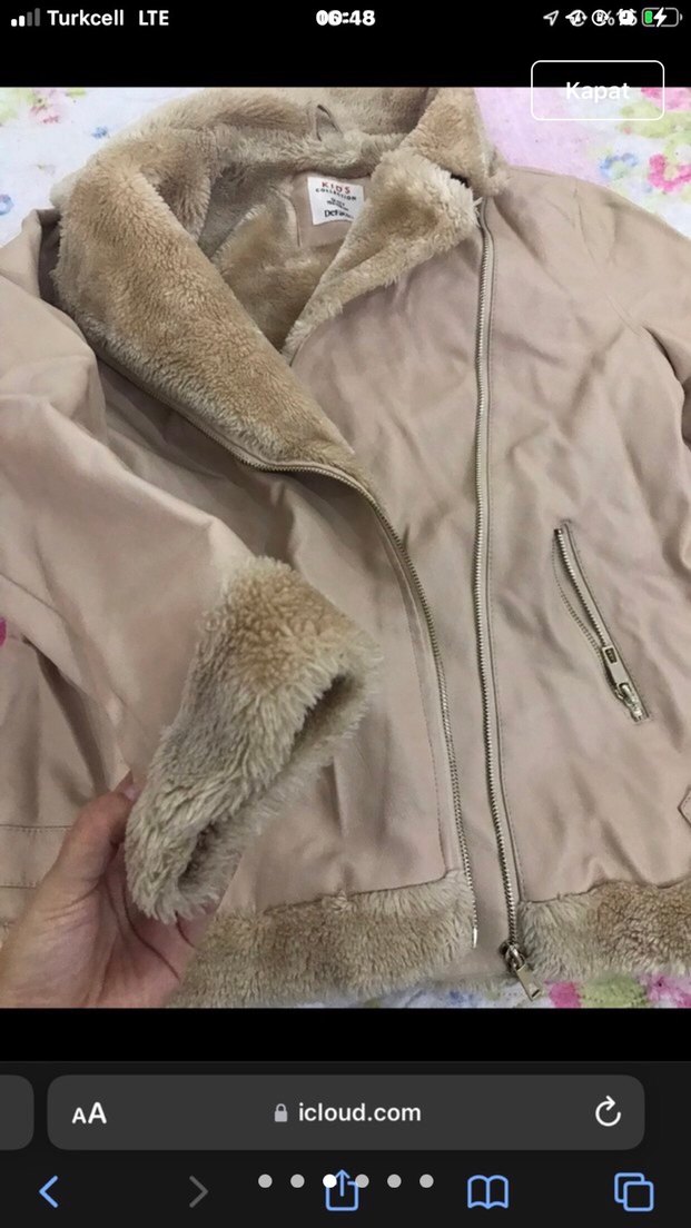 Bej Kürklü Kadın Ceket - Görsel 3