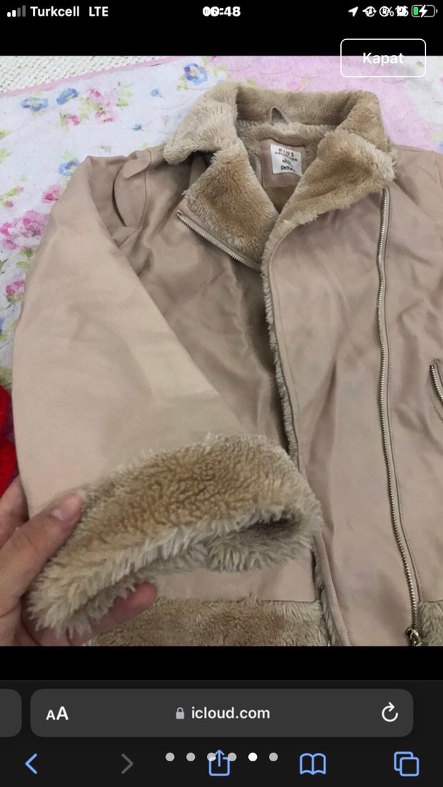 Bej Kürklü Kadın Ceket - Görsel 5