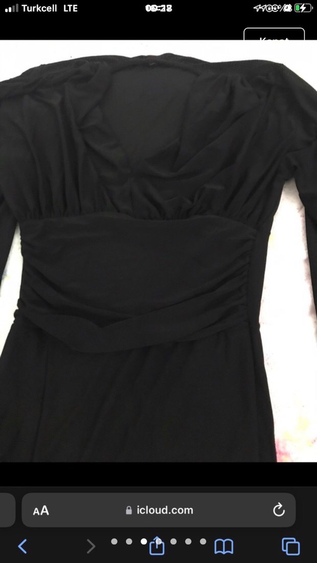 Uzun Kollu Siyah Drapeli Gotik Elbise - Görsel 3