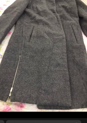 Fermuarlı Gri Uzun Kaban - Görsel 2