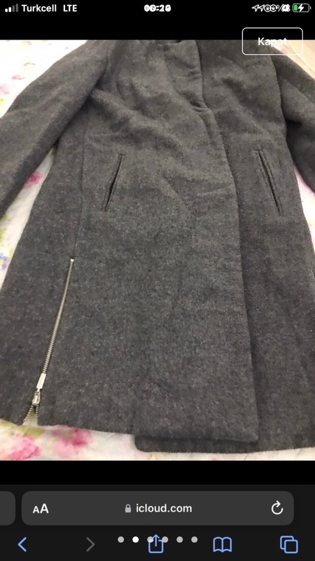 Fermuarlı Gri Uzun Kaban - Görsel 2