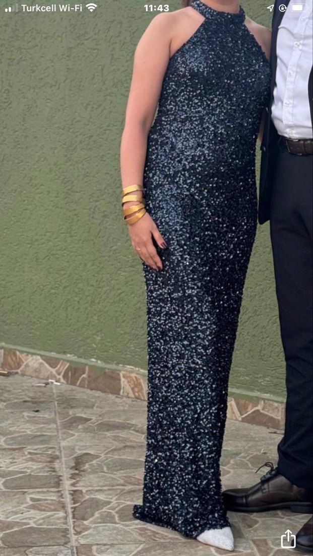 Pul Payetli Abiye Elbise - Görsel 3