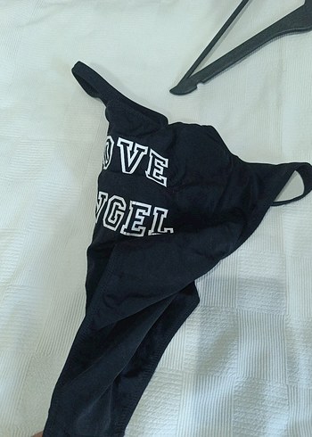 Siyah Baskılı İnce Askılı Mayo - Görsel 4