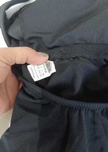 Siyah Baskılı İnce Askılı Mayo - Görsel 3