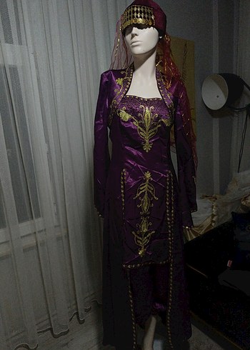 Uzun Mor Nakışlı Bohem Kadın Hint Elbisesi - Görsel 4