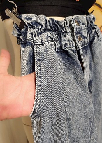 Kadın Gri Bol Kesim Kot Pantolon - Görsel 4