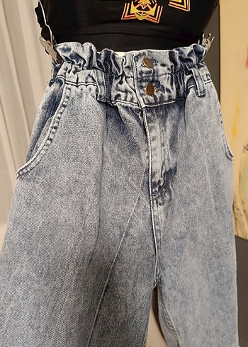 Kadın Gri Bol Kesim Kot Pantolon - Görsel 3