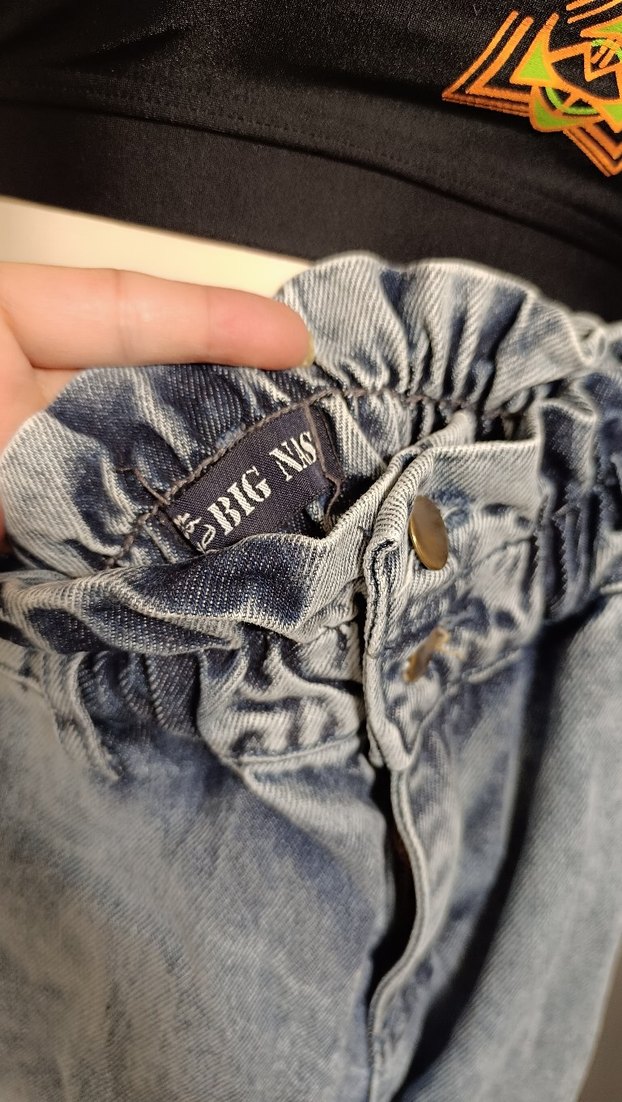 Kadın Gri Bol Kesim Kot Pantolon - Görsel 5