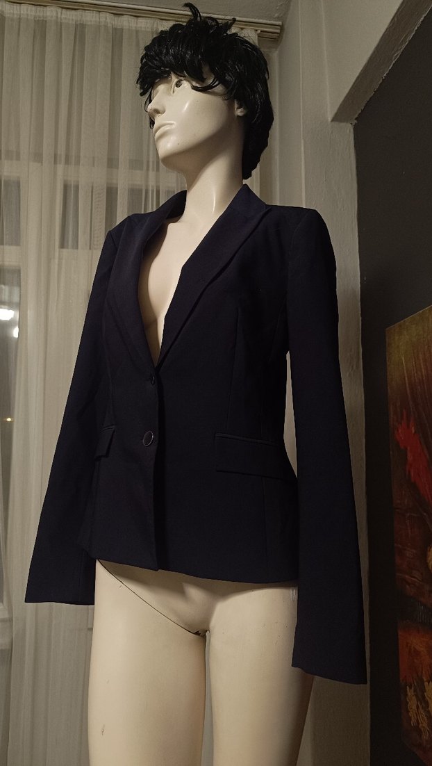 Siyah Düğmeli Kadın Blazer Ceket - Görsel 2