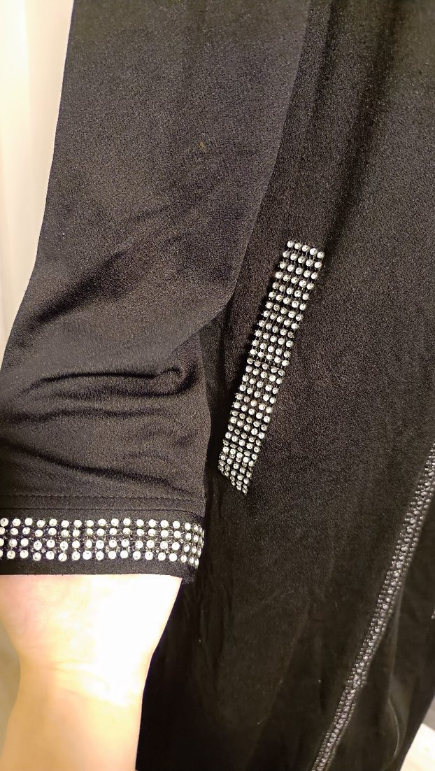 Nakışlı Siyah Uzun Ceketi ferace - Görsel 4