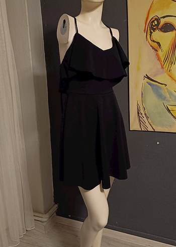 Siyah Straplez Mini Goth Elbise - Görsel 2