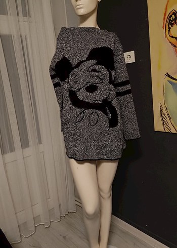 Gri Kadın Midi Triko Hırka - Görsel 5