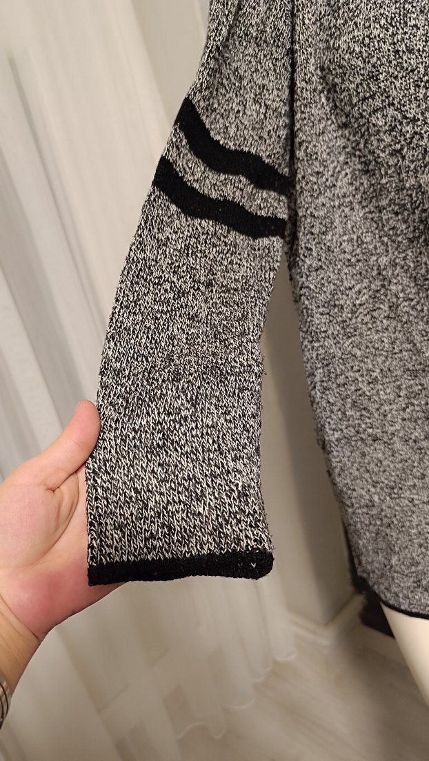 Gri Kadın Midi Triko Hırka - Görsel 3