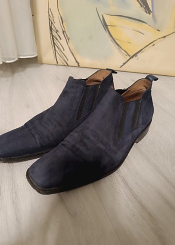 Lacivert Süet Fermuarlı Erkek Bot - Görsel 2