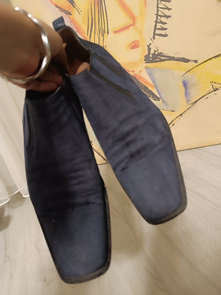 Lacivert Süet Fermuarlı Erkek Bot - Görsel 3