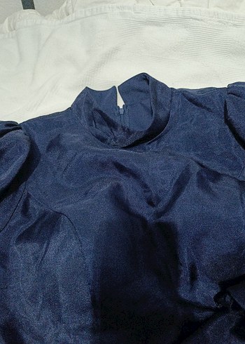 Lacivert Drapeli Uzun Kollu Kadın Elbise - Görsel 8