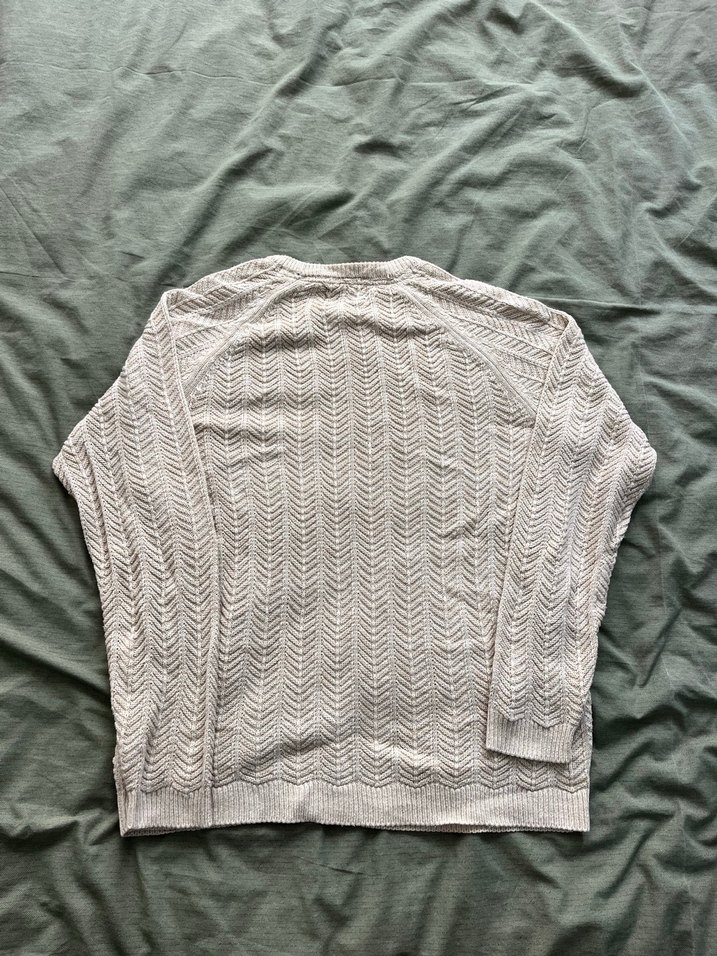 Bej erkek Pull&Bear Örgü Kazak Uzun Kollu - Görsel 3