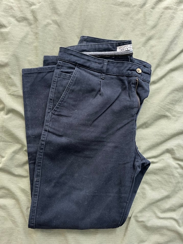 Erkek Lacivert Denim Regular Fit Pantolon - Görsel 4