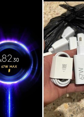 67W Kurulu Şarj Set Uyumlu Cihazlarda Turbo Göstergeli