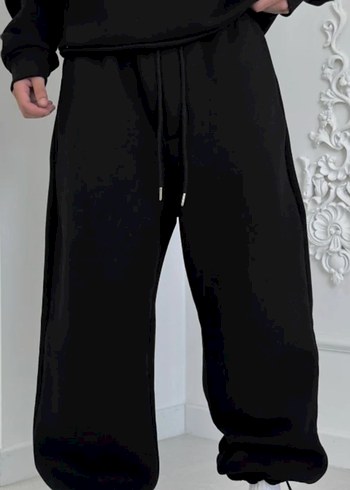 Siyah Rahat Kesim Kadın Eşofman Altı - Görsel 2