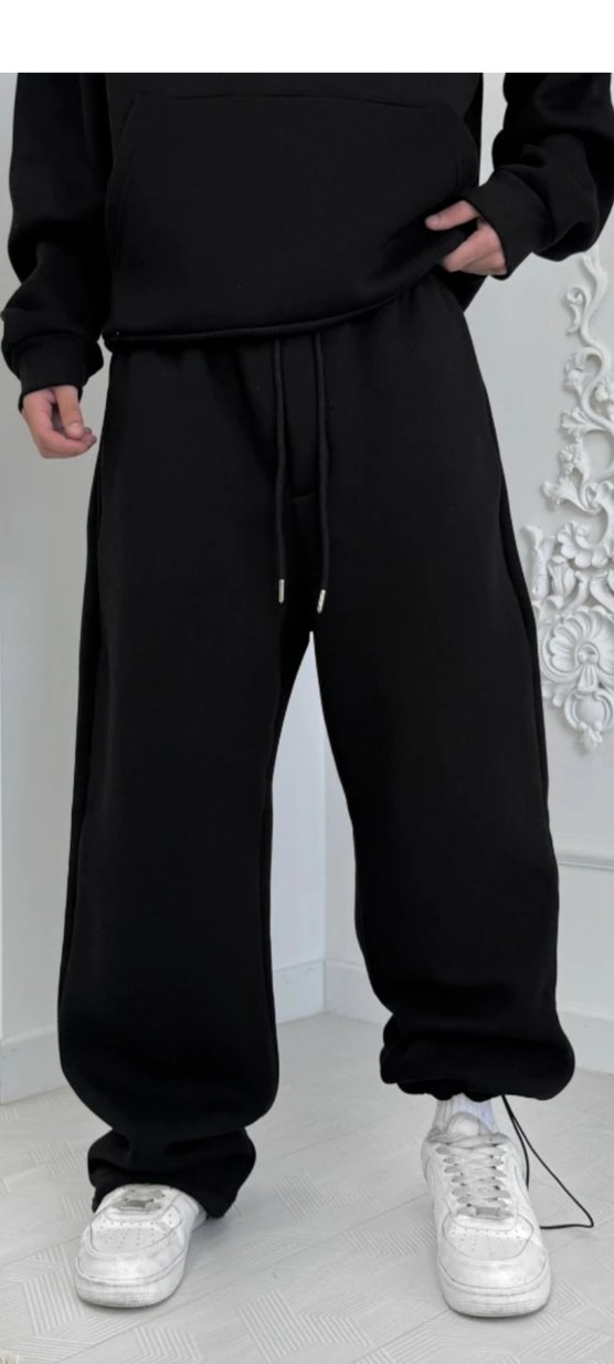 Siyah Rahat Kesim Kadın Eşofman Altı - Görsel 2