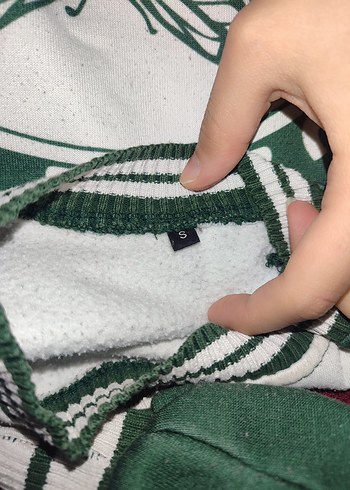 Yeşil Baskılı Grunge Punk Kadın Sweatshirt - Görsel 2