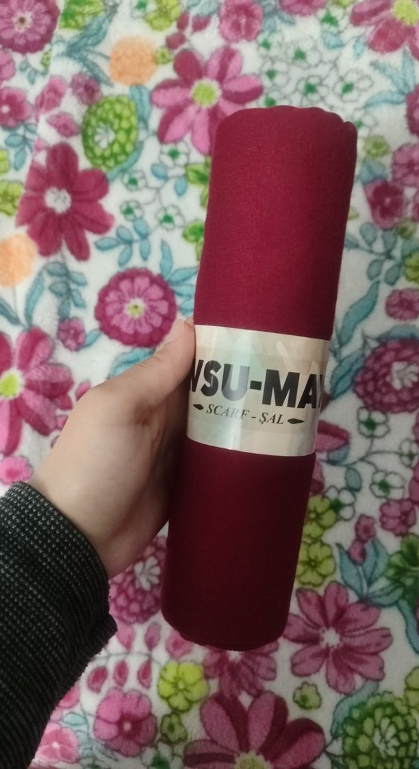 Bordo Renkli penye şal - Görsel 2