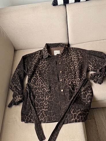 m Beden Leopar desenli oversize ceket ????