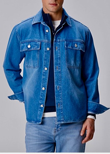 Network Orijinal NetWork erkek denim gömlek ceket, S.