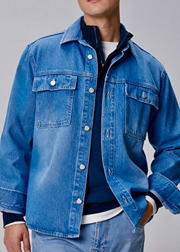 Orijinal NetWork erkek denim gömlek ceket, S.