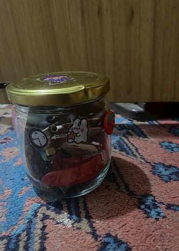 Beden beyaz Renk Dekoratif Kapaklı Cam Kavanoz