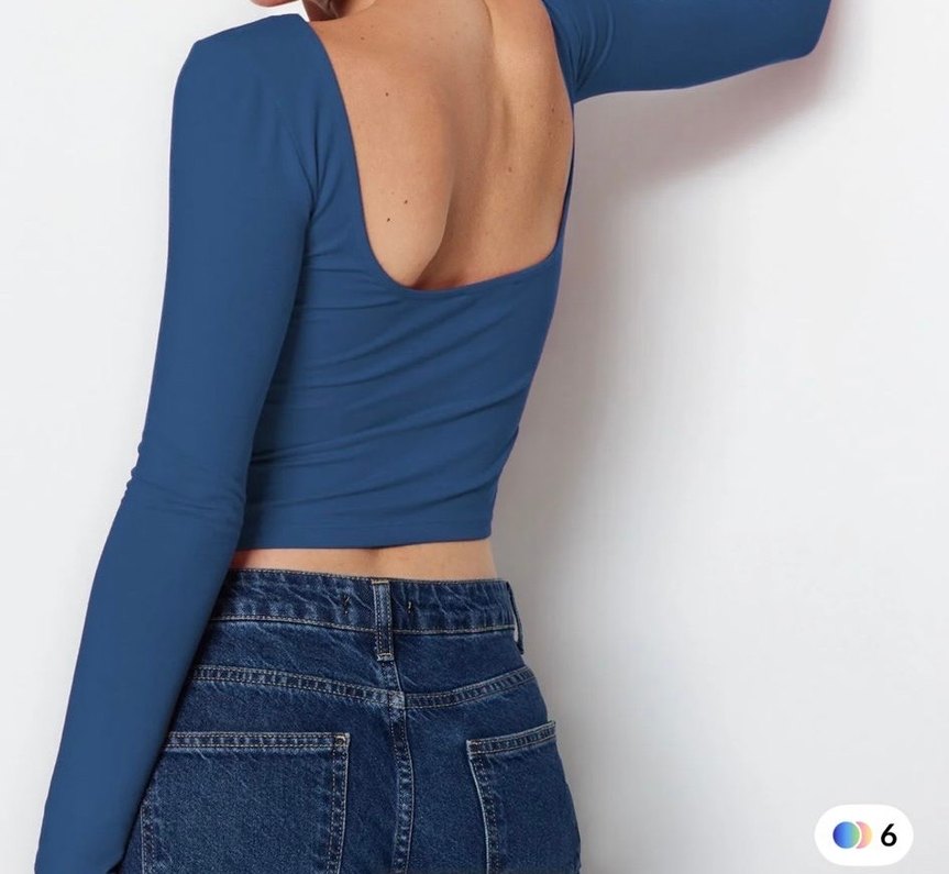 Kadın Lacivert Uzun Kollu Teknolojik Kumaş Bluz - Görsel 2