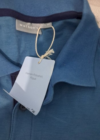 2xl Beden Watson's Erkek Mavi Kısa Kollu Polo Tişört