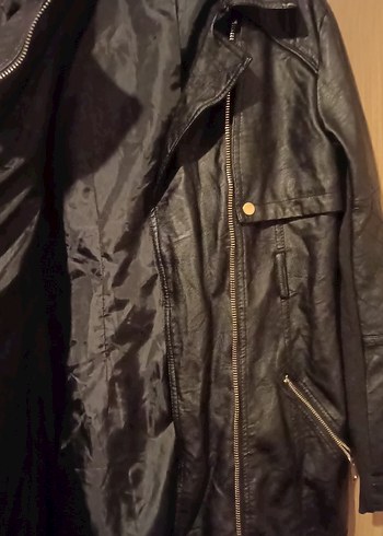 deri uzun mont sıfır ürün çok tarz - Görsel 3