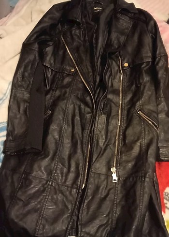 deri uzun mont sıfır ürün çok tarz - Görsel 4