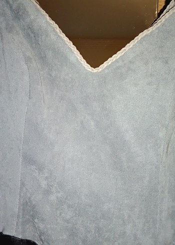 Gri V Yaka Uzun Drapeli tulum muhteşem bir ürün - Görsel 2