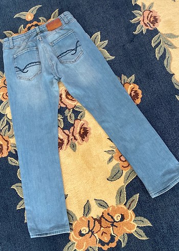 Pastel Mavi Tie-Dye Erkek Kot Pantolon - Görsel 8