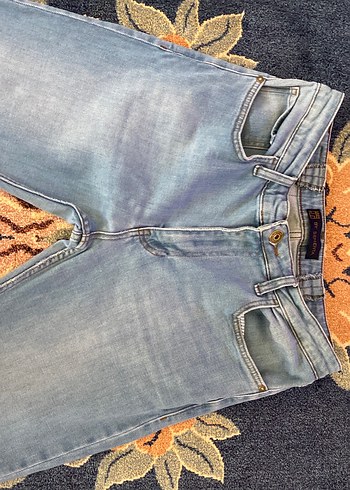 Pastel Mavi Tie-Dye Erkek Kot Pantolon - Görsel 2