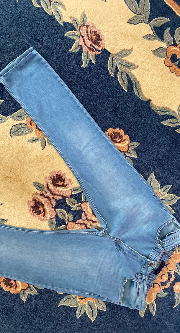 Pastel Mavi Tie-Dye Erkek Kot Pantolon - Görsel 4