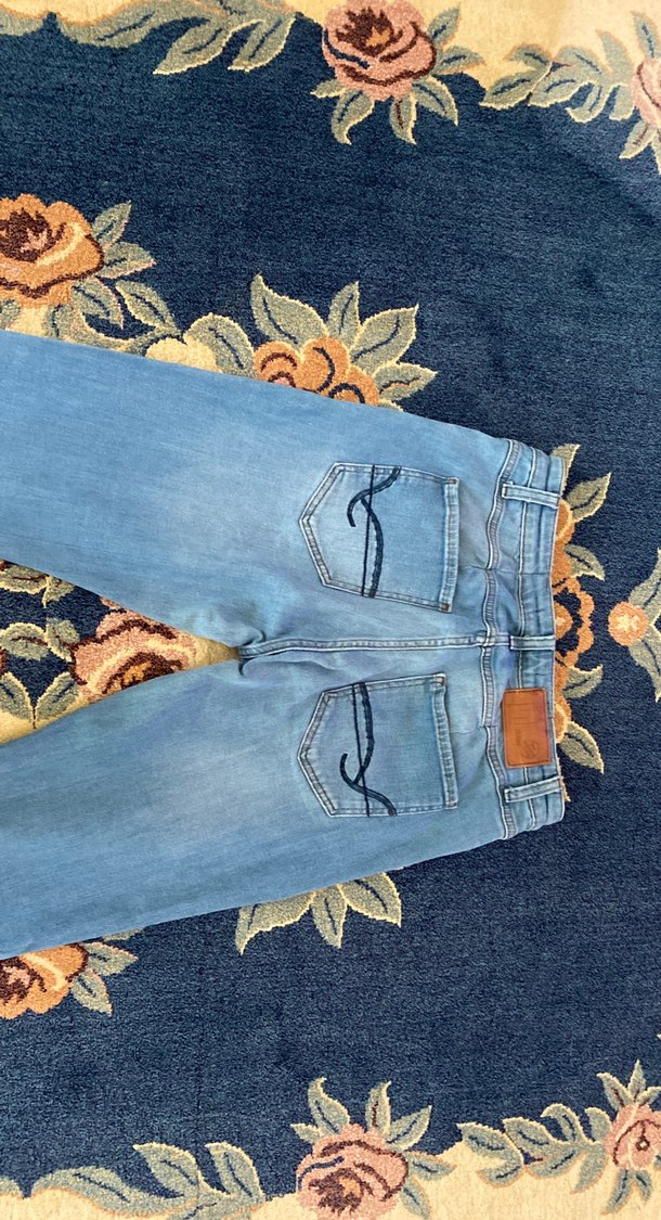 Pastel Mavi Tie-Dye Erkek Kot Pantolon - Görsel 5