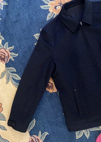 Erkek kaşmir siyah Fermuarlı Ceket kışlık - Görsel 6